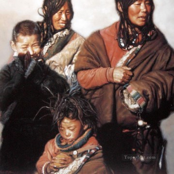 Chinese Painting - Tibetan Family (2) Chinese Chen Yifei